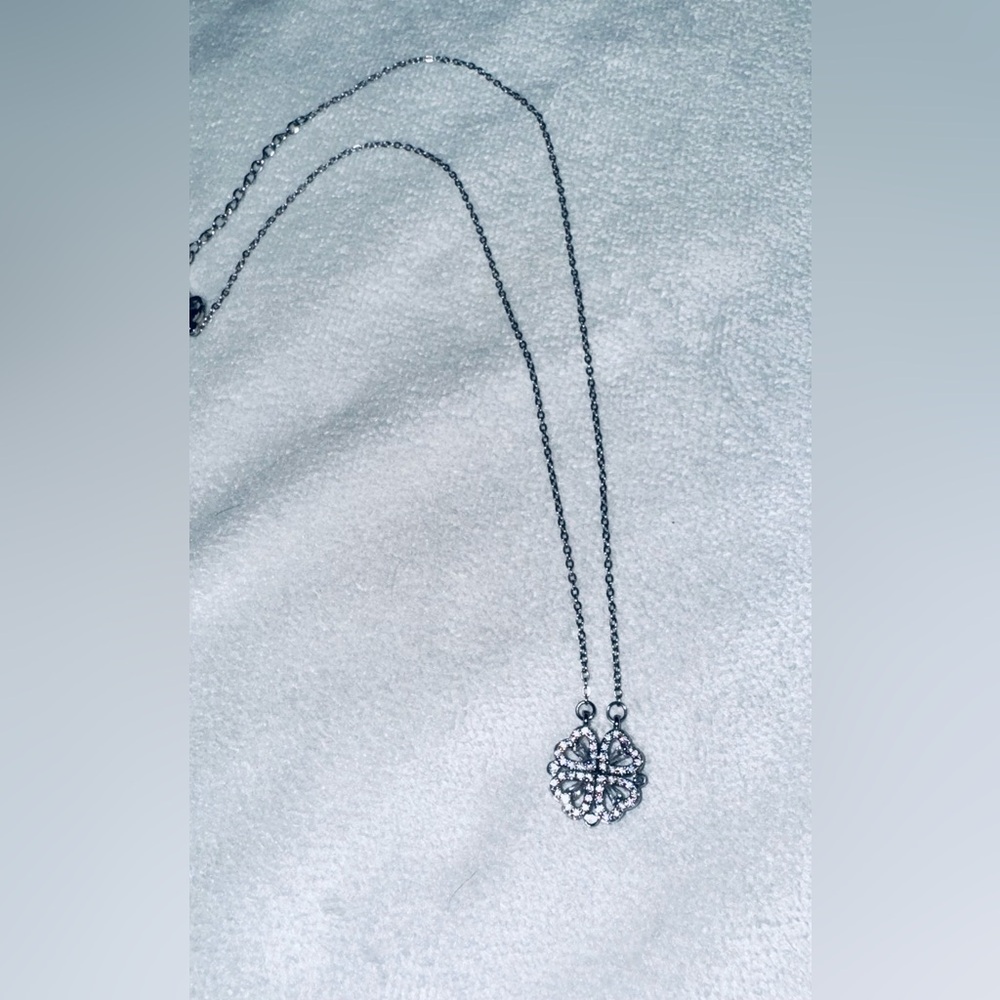 Cubic Zirconia- Silver Pendant Necklace With two ways to wear!